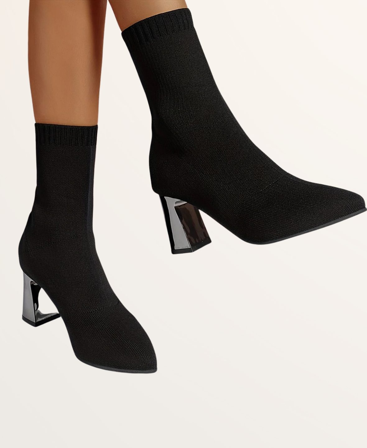 Nika | Damen-Stiefeletten mit spitzer Zehenpartie und Blockabsatz