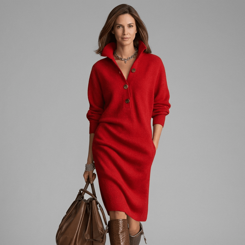 Red dress studio photo