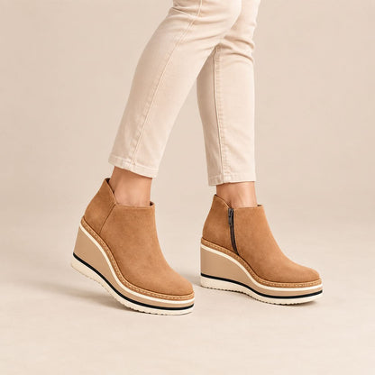 Lola | Damen-Plateau-Stiefeletten mit seitlichem Reißverschluss