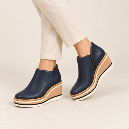 Lola | Damen-Plateau-Stiefeletten mit seitlichem Reißverschluss