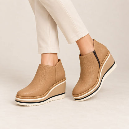 Lola | Damen-Plateau-Stiefeletten mit seitlichem Reißverschluss