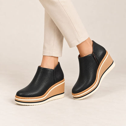 Lola | Damen-Plateau-Stiefeletten mit seitlichem Reißverschluss