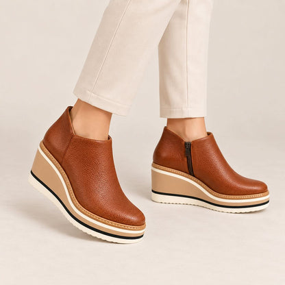 Lola | Damen-Plateau-Stiefeletten mit seitlichem Reißverschluss