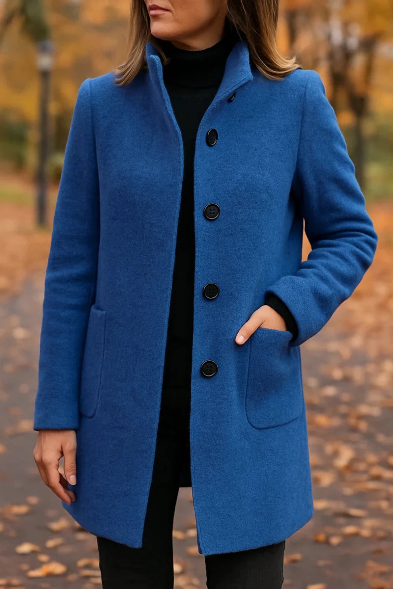 Bree | Damen-Mantel in Longline-Schnitt mit Knopfleiste und Kragen