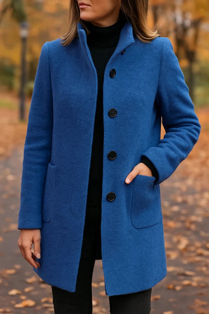 Bree | Damen-Mantel in Longline-Schnitt mit Knopfleiste und Kragen