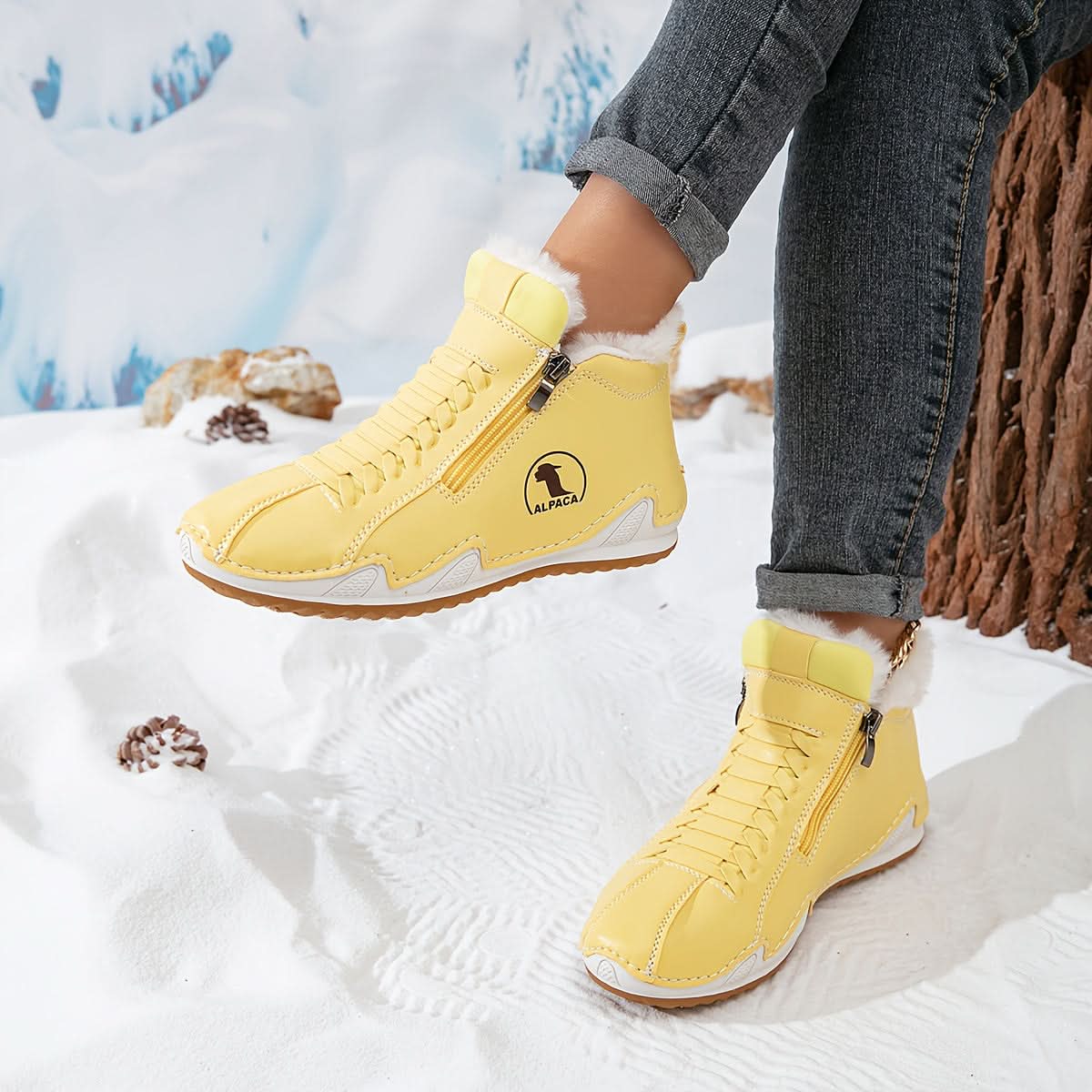 Nika | Damen-Winterstiefeletten mit seitlichem Reißverschluss
