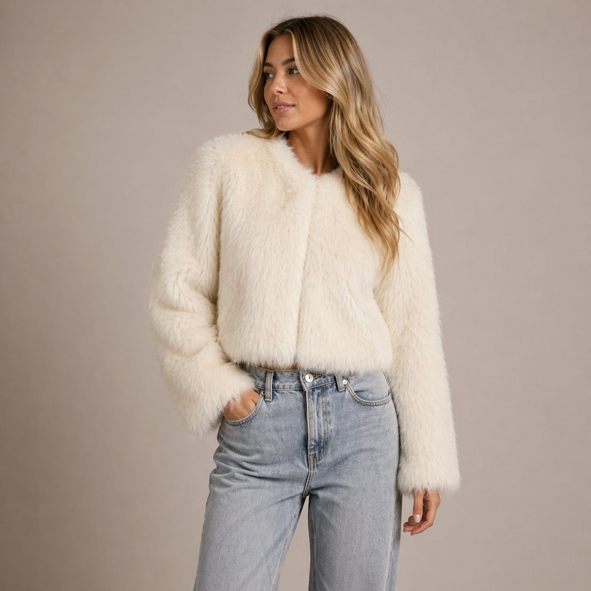 Cleo | Kurze Damenjacke mit offener Vorderseite