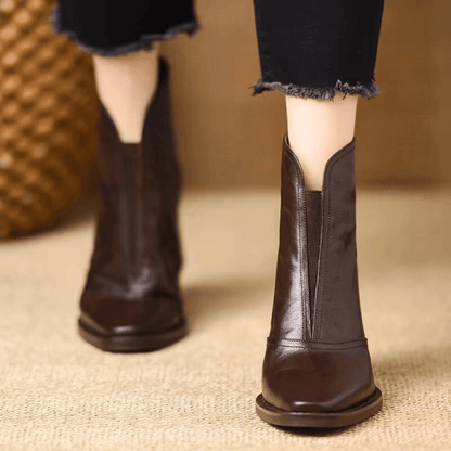 Karin | Women's Mid Heel Ankle Boots with Side Zip