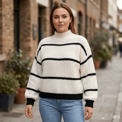 White sweater three-quarter sidewalk image