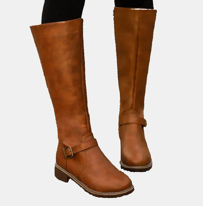 Jeanne | Women's Knee-High Buckle Riding Boots