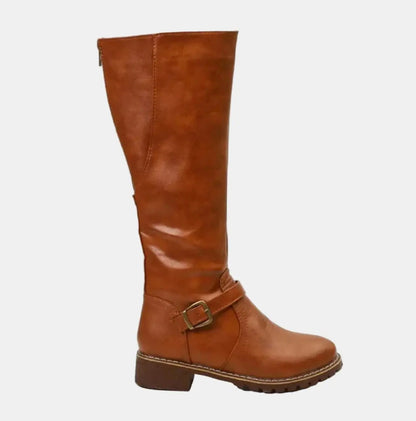 Jeanne | Women's Knee-High Buckle Riding Boots