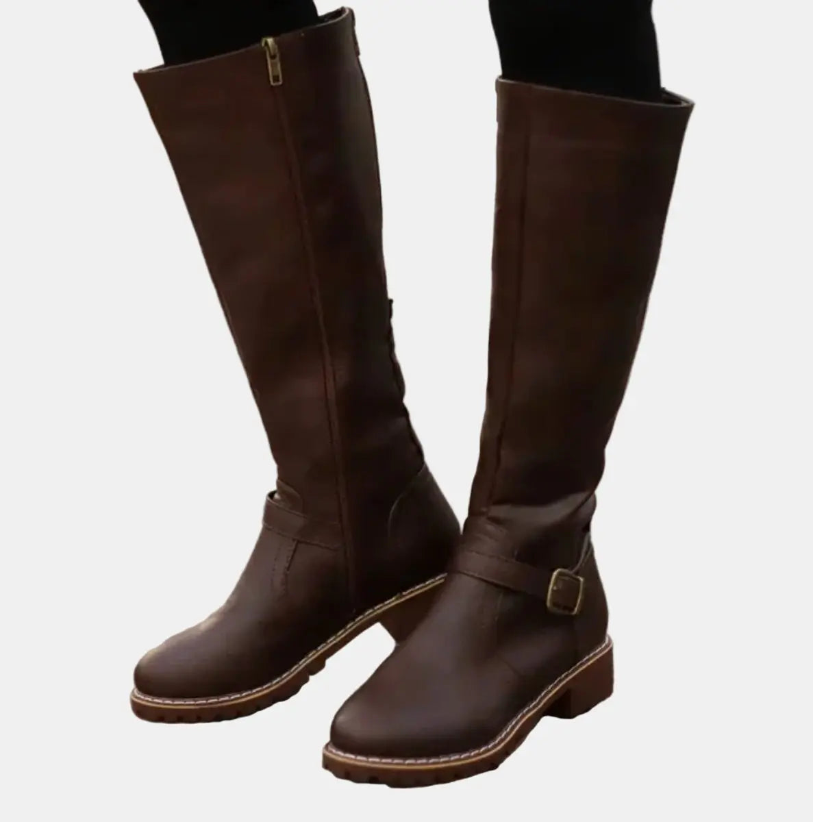 Jeanne | Women's Knee-High Buckle Riding Boots