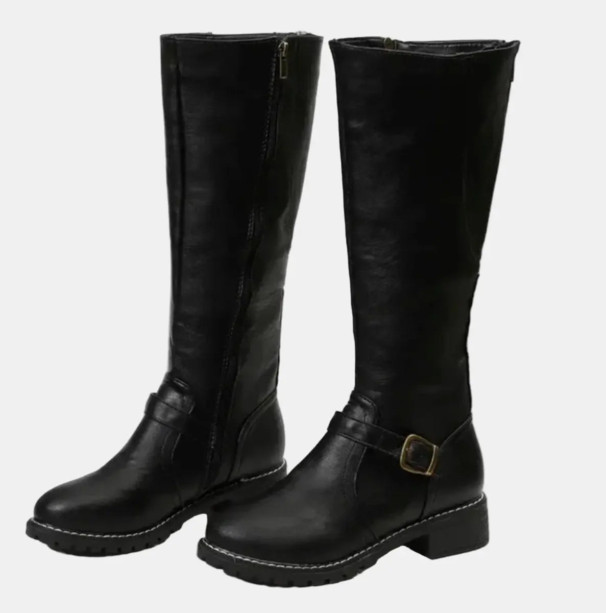 Jeanne | Women's Knee-High Buckle Riding Boots