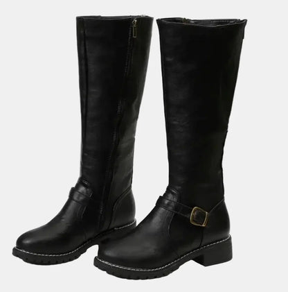 Jeanne | Women's Knee-High Buckle Riding Boots