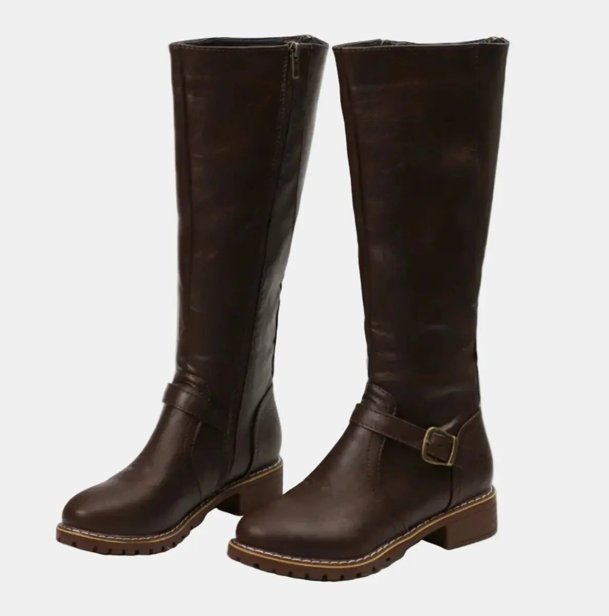 Jeanne | Women's Knee-High Buckle Riding Boots