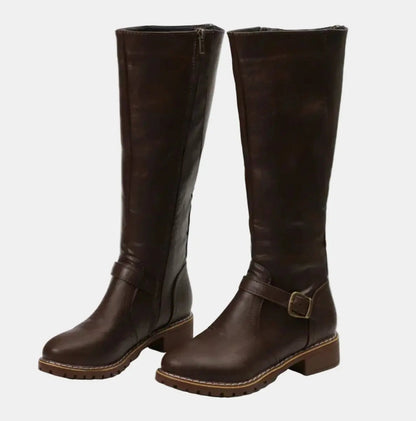 Jeanne | Women's Knee-High Buckle Riding Boots