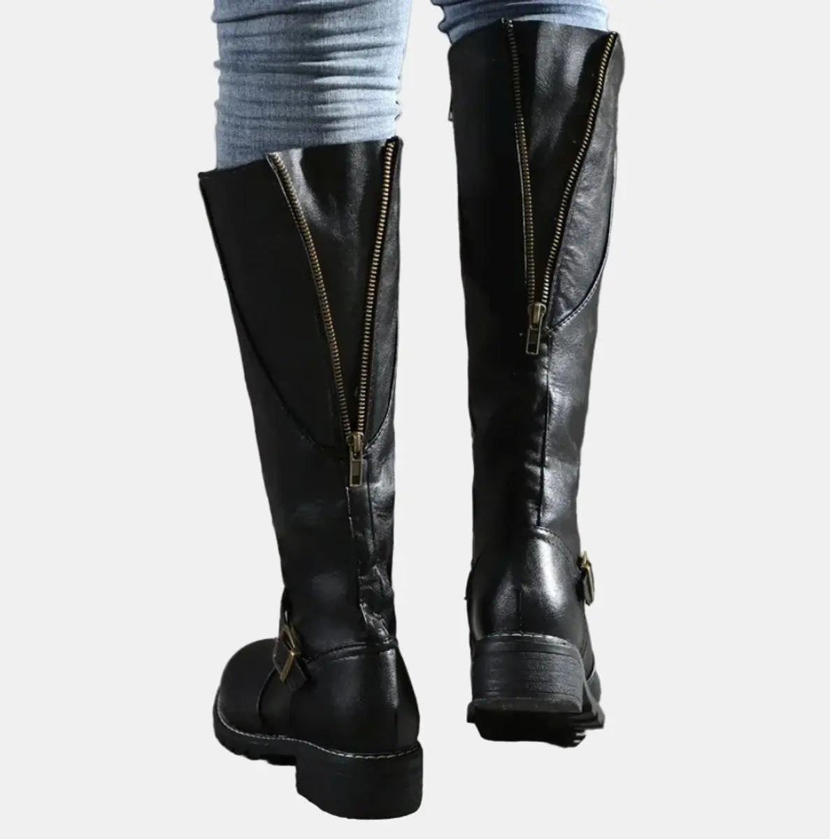 Jeanne | Women's Knee-High Buckle Riding Boots