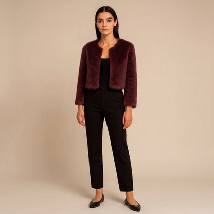 Lyra | Kurze Winterjacke aus Kunstpelz für Damen