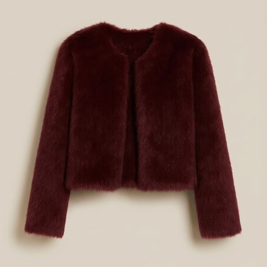 Lyra | Kurze Winterjacke aus Kunstpelz für Damen