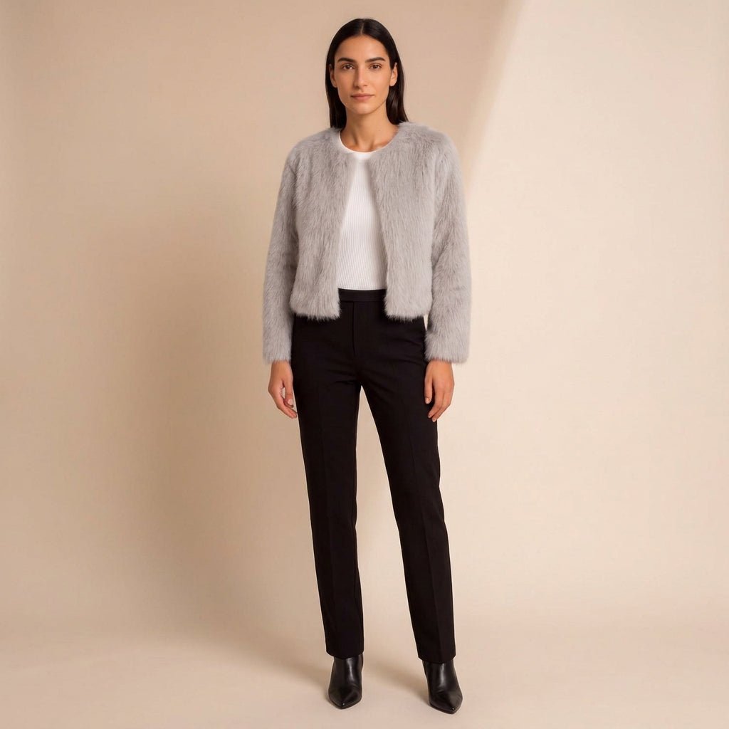 Lyra | Kurze Winterjacke aus Kunstpelz für Damen