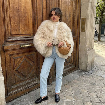 Lola | Women's Winter Faux Fur Cropped Shaggy Jacket