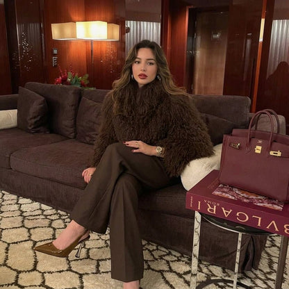 Lola | Women's Winter Faux Fur Cropped Shaggy Jacket