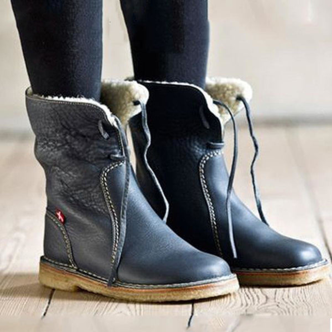 Blair | Women's Mid-Calf Winter Boots with Tie Back