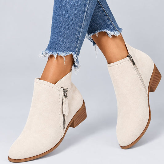 Blair | Women's V-Cut Block Heel Ankle Boots